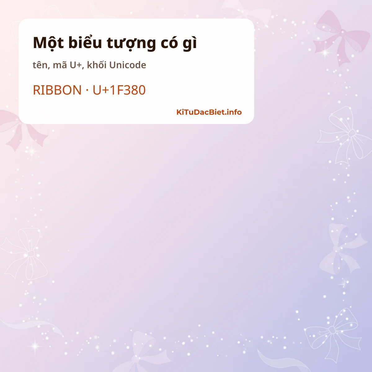 Một biểu tượng có tên, mã U+ và khối Unicode